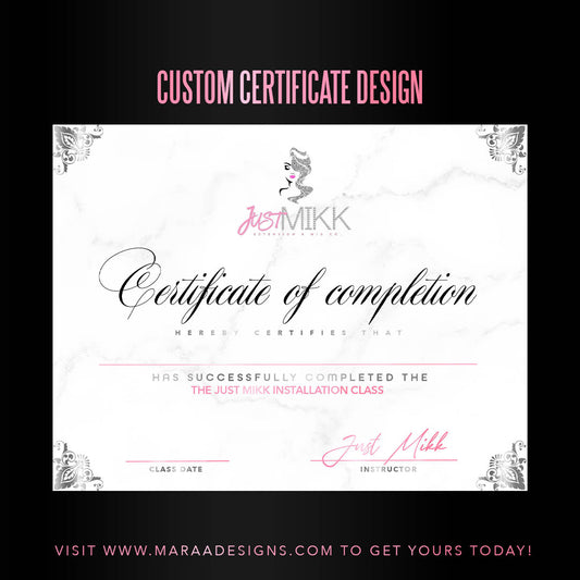 Custom Certificate Design ( No Print )